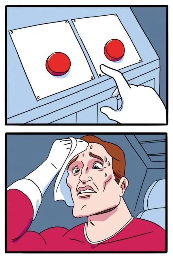 Two Buttons blank meme template